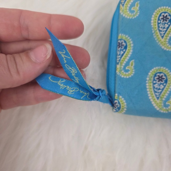 Vera Bradley Turquoise and Lime Green Paisley Wallet Pouch - Picture 6 of 6
